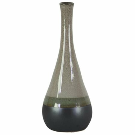 URBAN TRENDS COLLECTION Stoneware Bellied Round Vase with Small Mouth, Gray - Large 11428